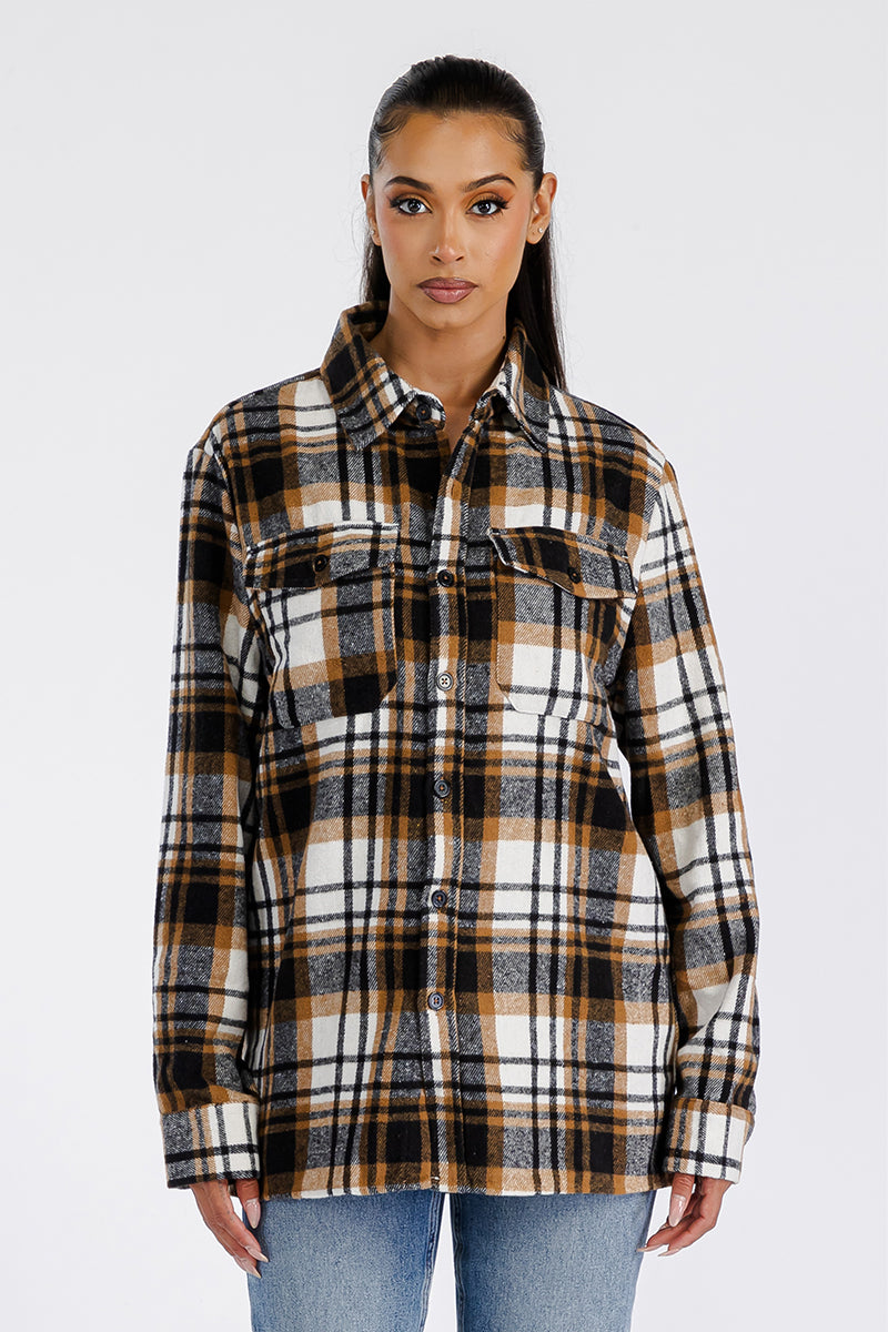 Boyfriend Oversized Soft Flannel Shacket FL506