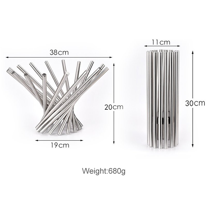 Modern Sculpture Stainless Steel Fruit Bowl