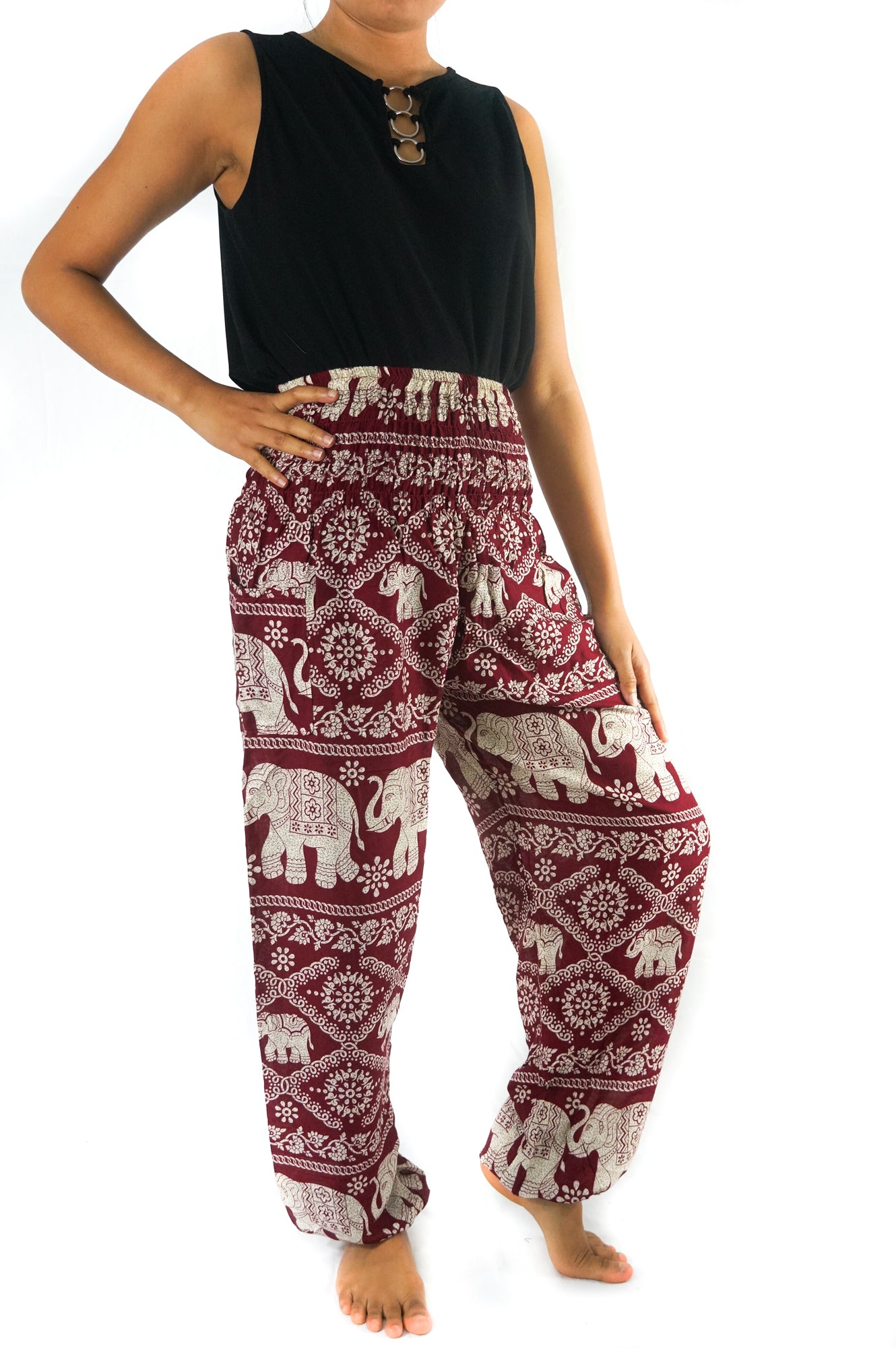 Burgundy Elephant Pants – Soft Chaos Comfort, Witch-Tested Flow