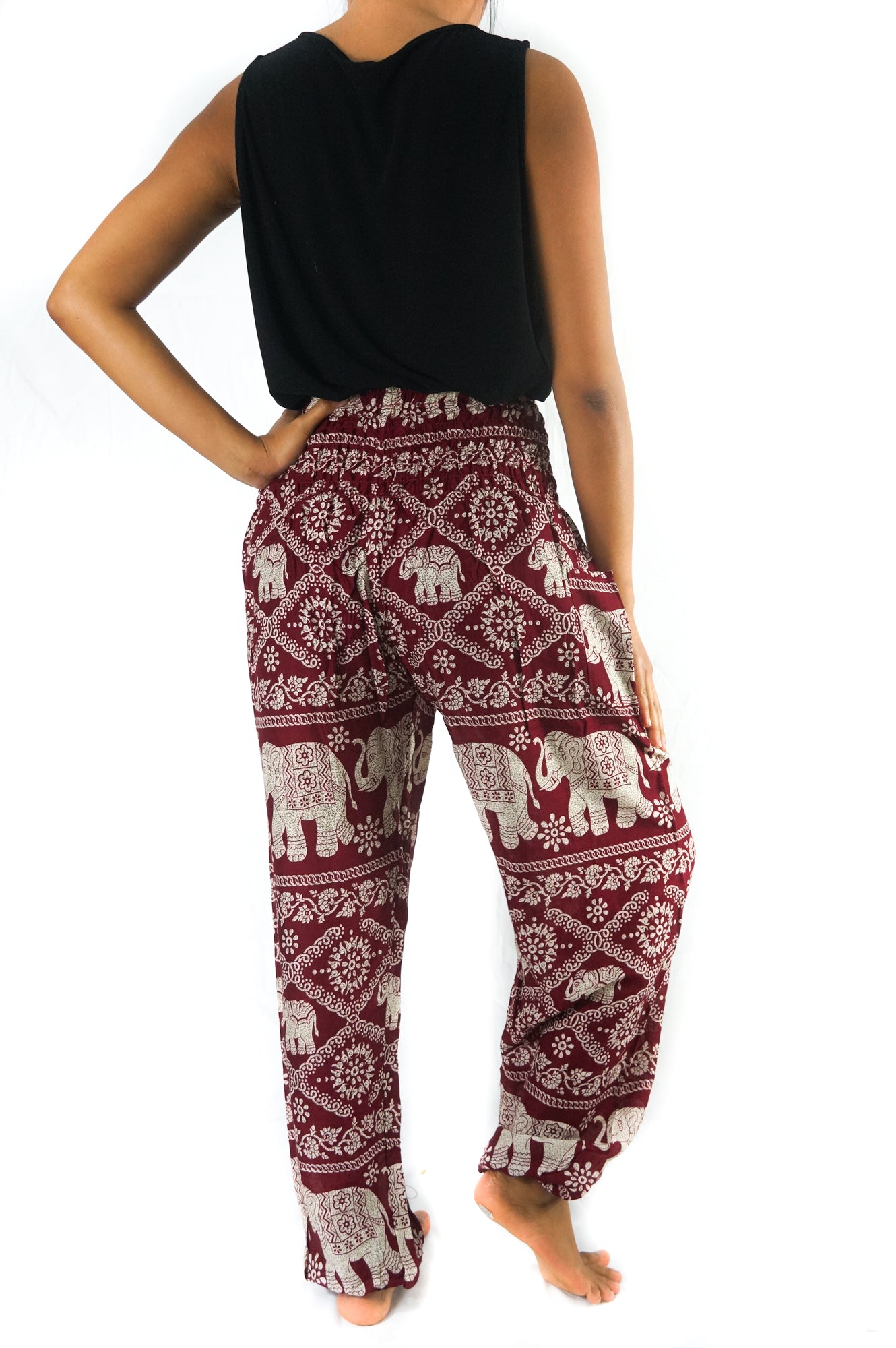 Burgundy Elephant Pants – Soft Chaos Comfort, Witch-Tested Flow