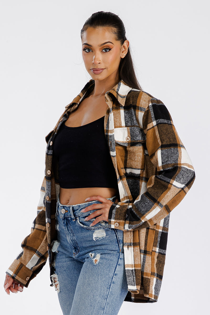 Boyfriend Oversized Soft Flannel Shacket FL503