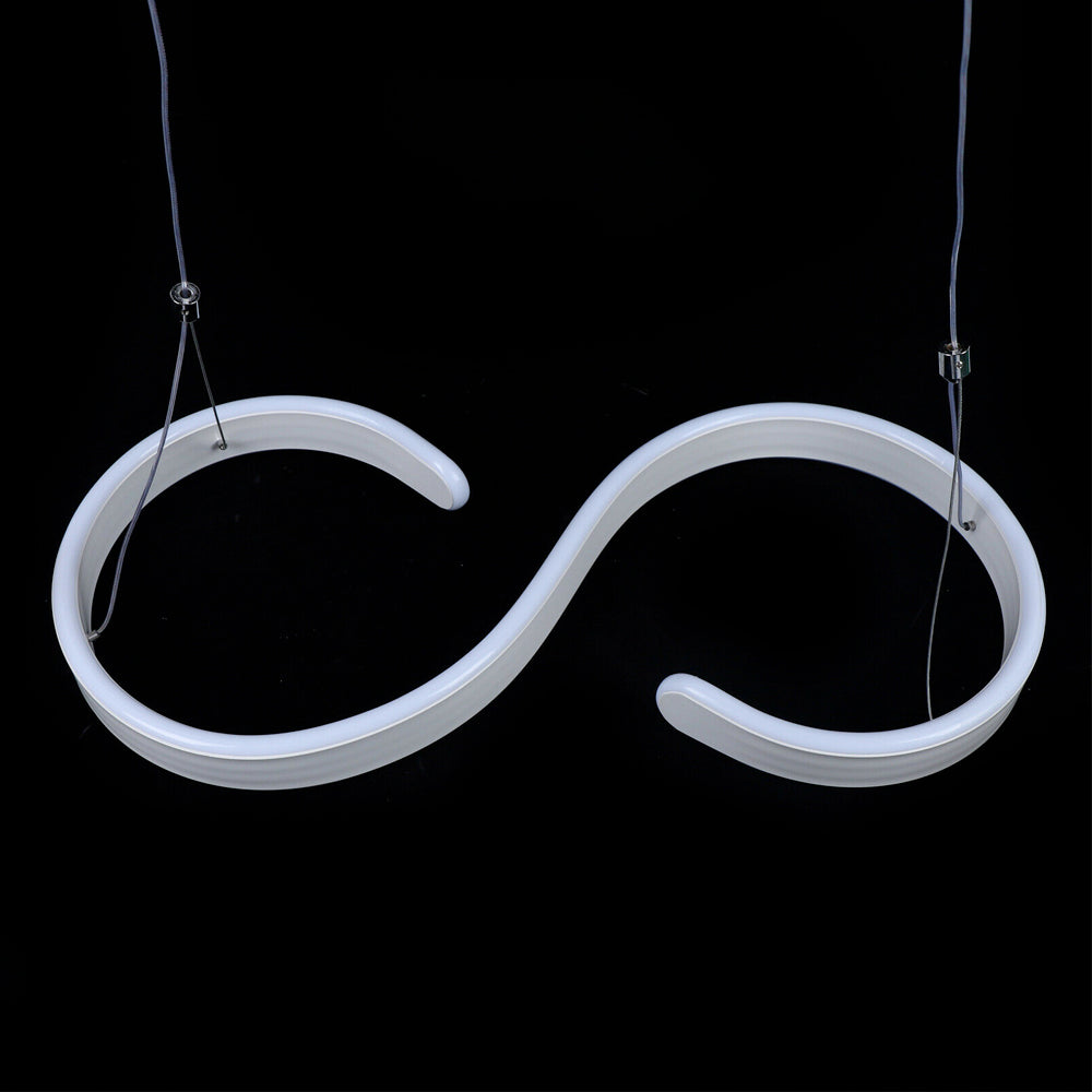 LED Swirl Light Fixture White Acrylic Minimalist Gothic Glow With Flicker Free Bright Illumination For Modern Homes