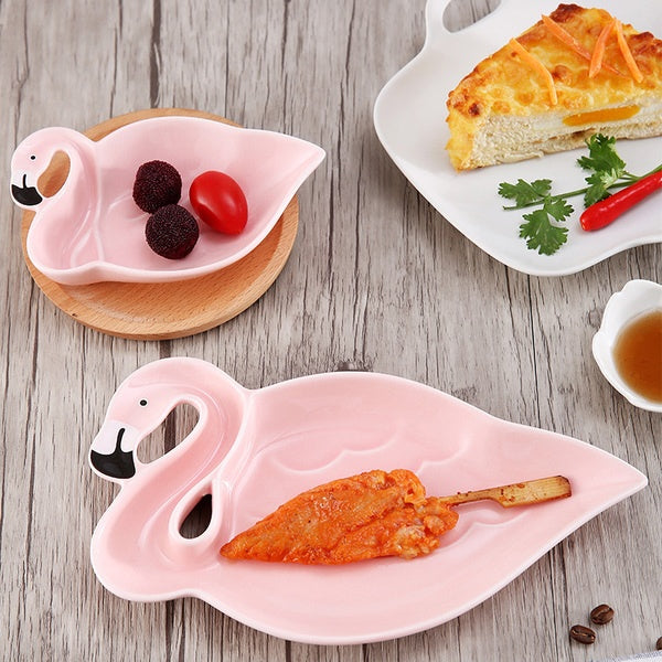 Flamingo Shaped Ceramic Plate