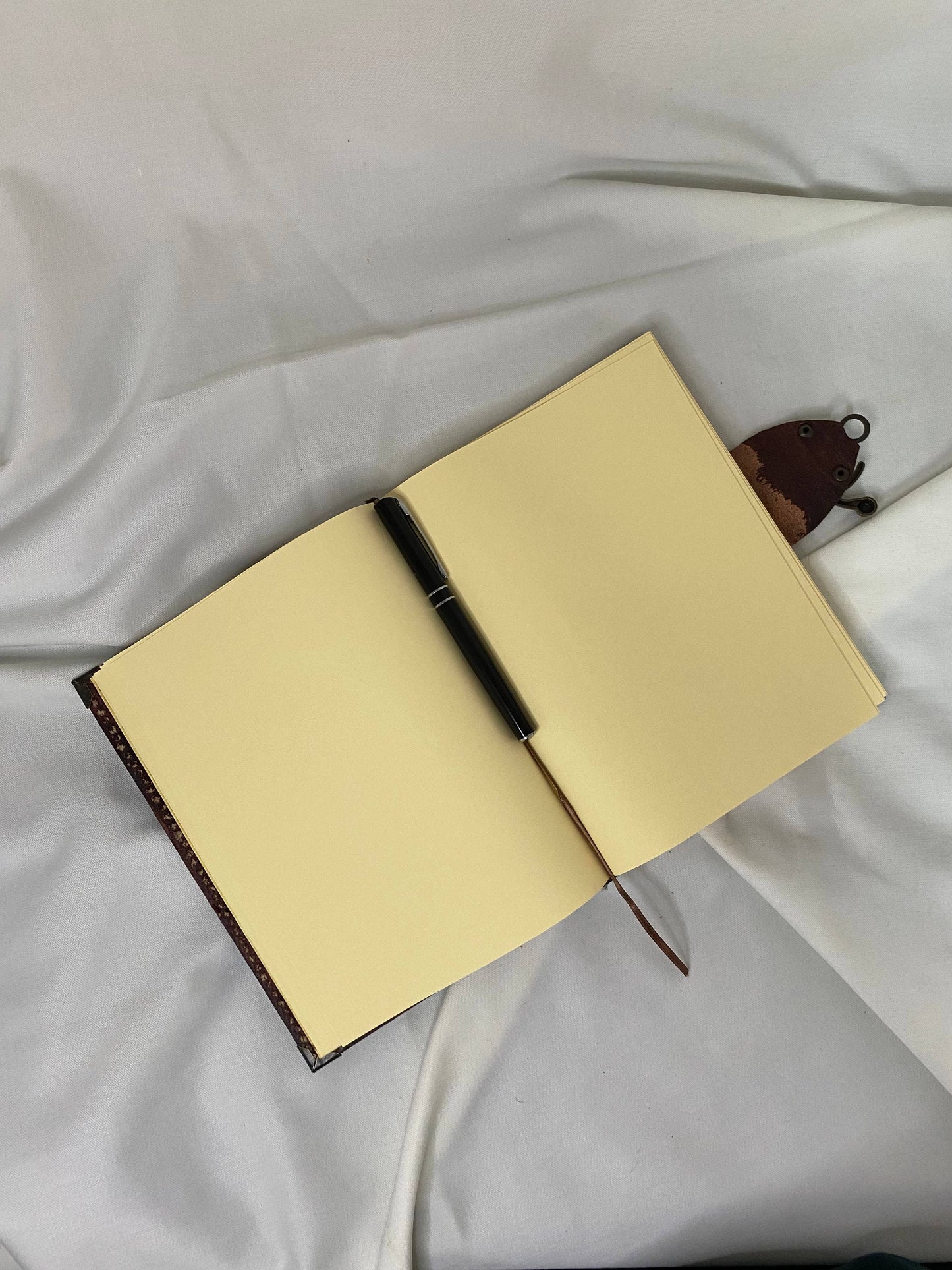 Peace Symbol Design Brick Color Craft Leather Journal Diary Notebook