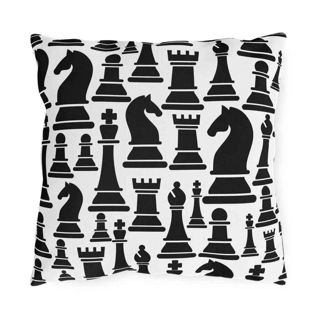 Indoor Outdoor Pillow Mystic Gothic With Black And White Chess Pattern For Creative Outdoor Decor Enthusiasts