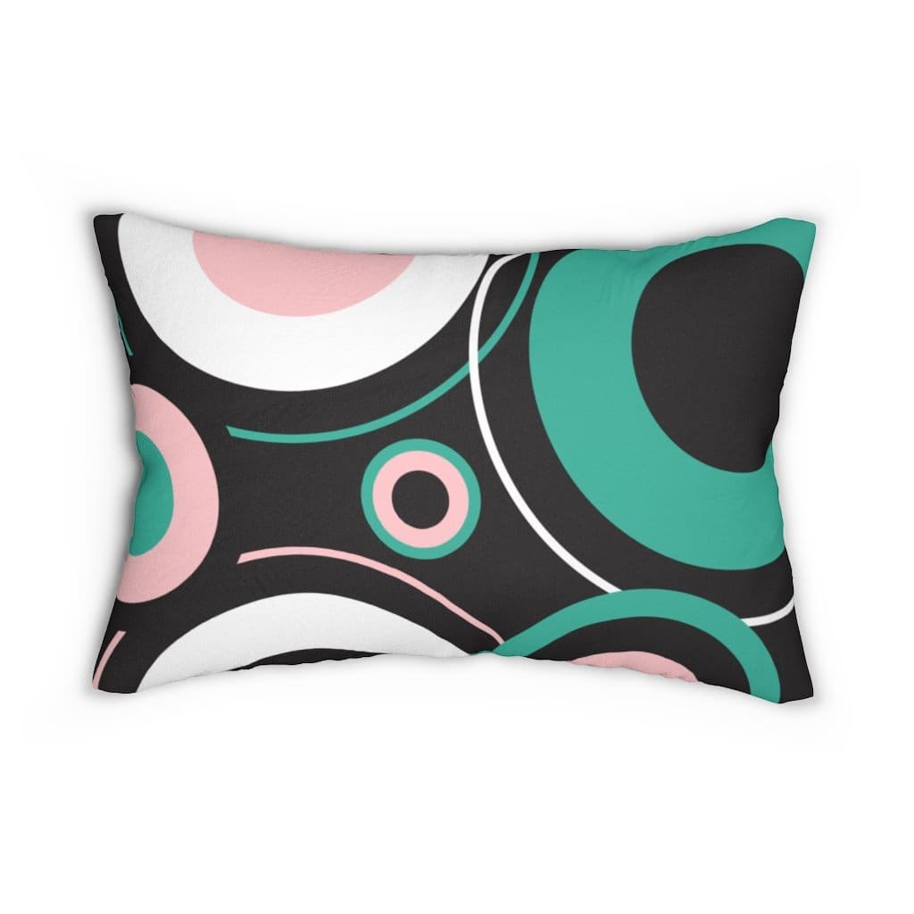 Decorative Lumbar Throw Pillow - Geometric - Black/multicolor