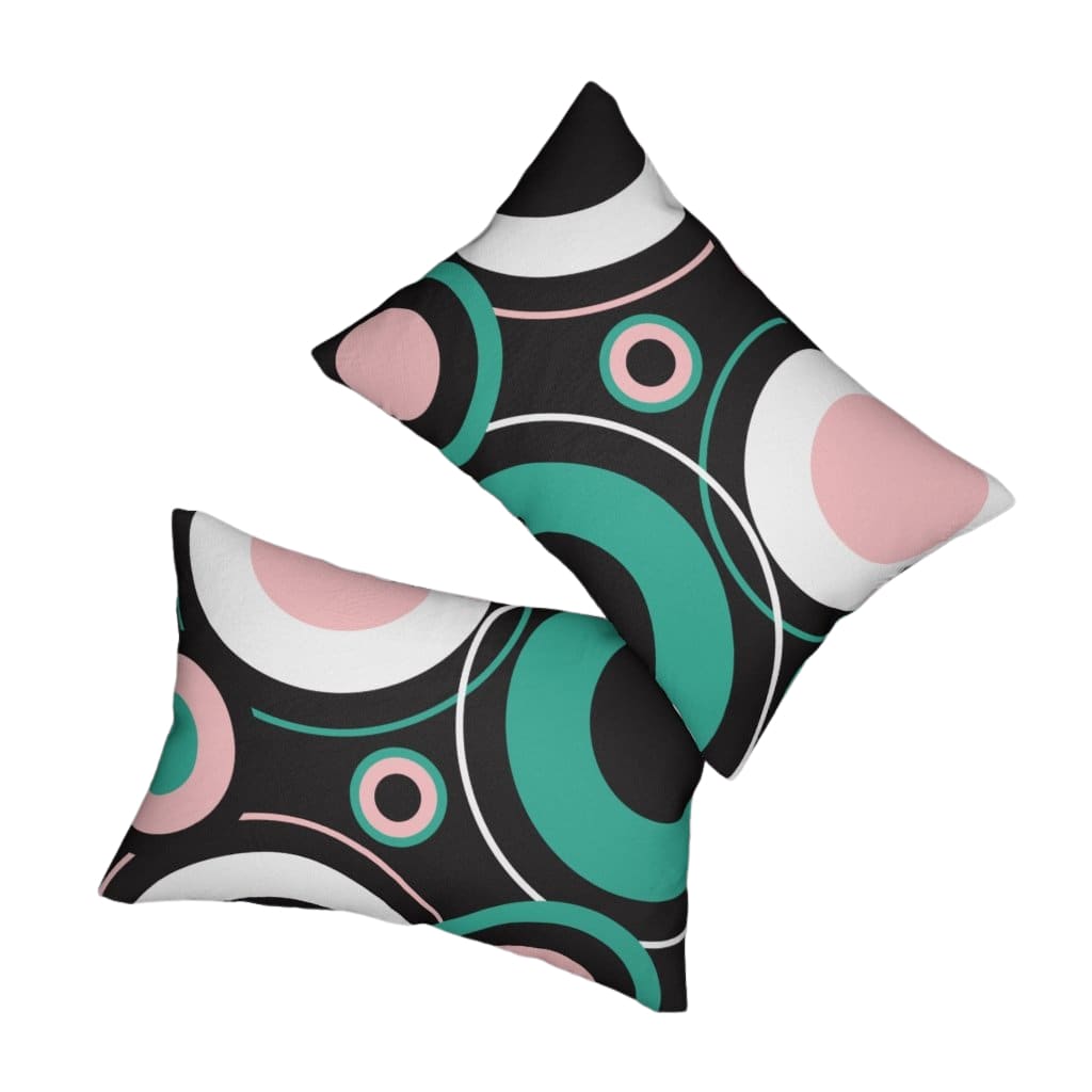 Decorative Lumbar Throw Pillow - Geometric - Black/multicolor