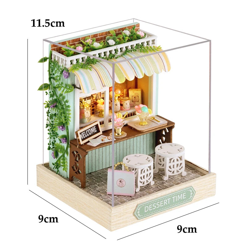 DIY Miniature Doll House 3D Puzzle Small House Assembly Building Model Kit Toys Home With Furniture Lighting Wooden Crafts Gifts