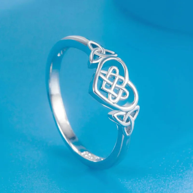 Triple Moon Goddess Sun Moon Celtic knot Couple Ring Set Cubic Zirconia Stone Rings Promise Jewelry Gifts for Valentines Day