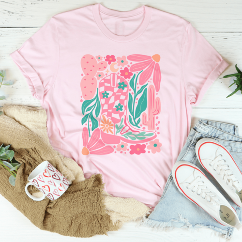 Floral Cowboy Boot Tee