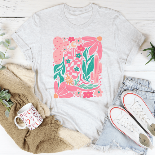 Floral Cowboy Boot Tee