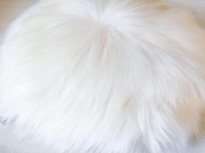 Round Sheepskin Furry Pillow Natural Luxuriously Long Hair Celestial Boho Decor Gothic