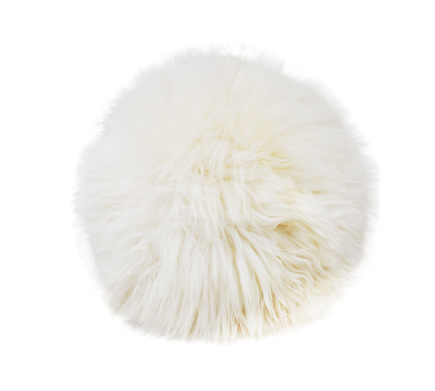 Round Sheepskin Furry Pillow Natural Luxuriously Long Hair Celestial Boho Decor Gothic