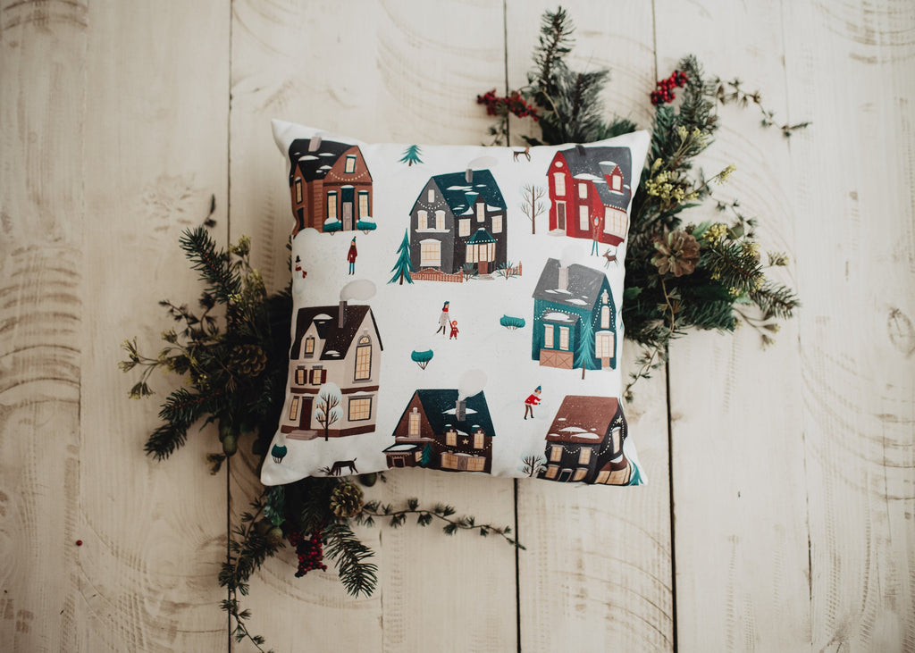 Christmas Village Pillow