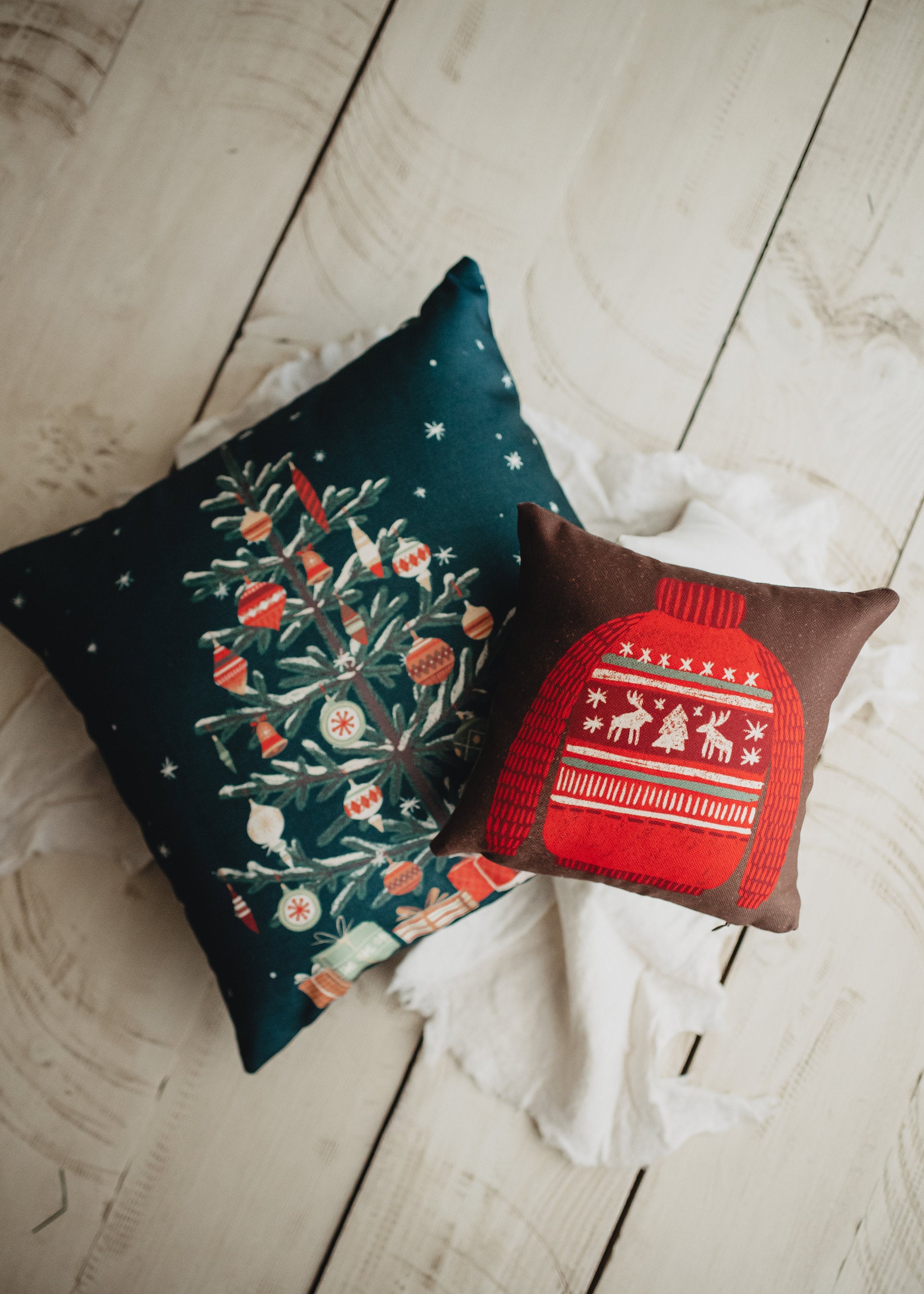Nordic Pine Christmas Pillow