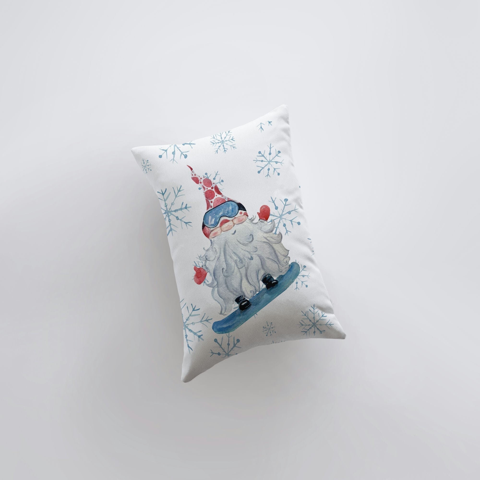 Snowboarding Gnome Pillow