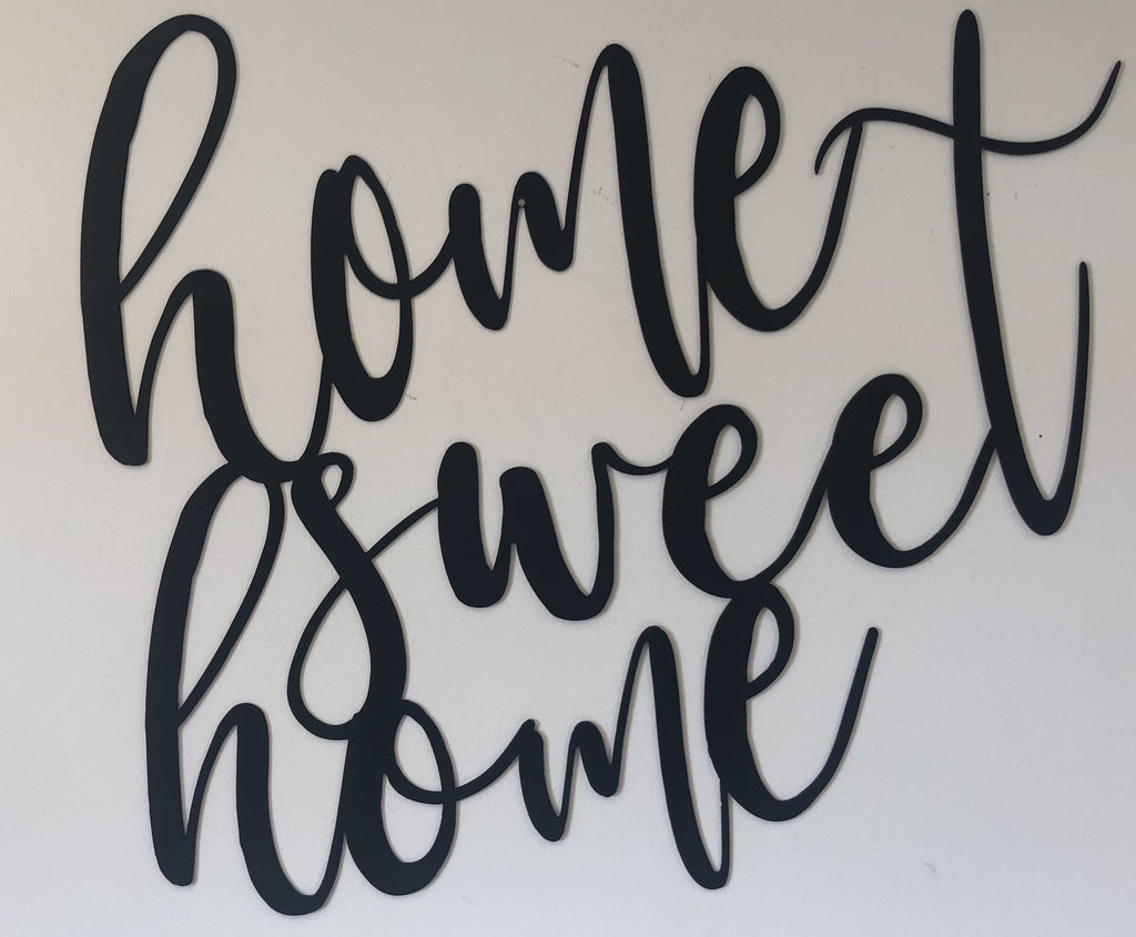 Home Sweet Home Cursive - Metal Wall Art