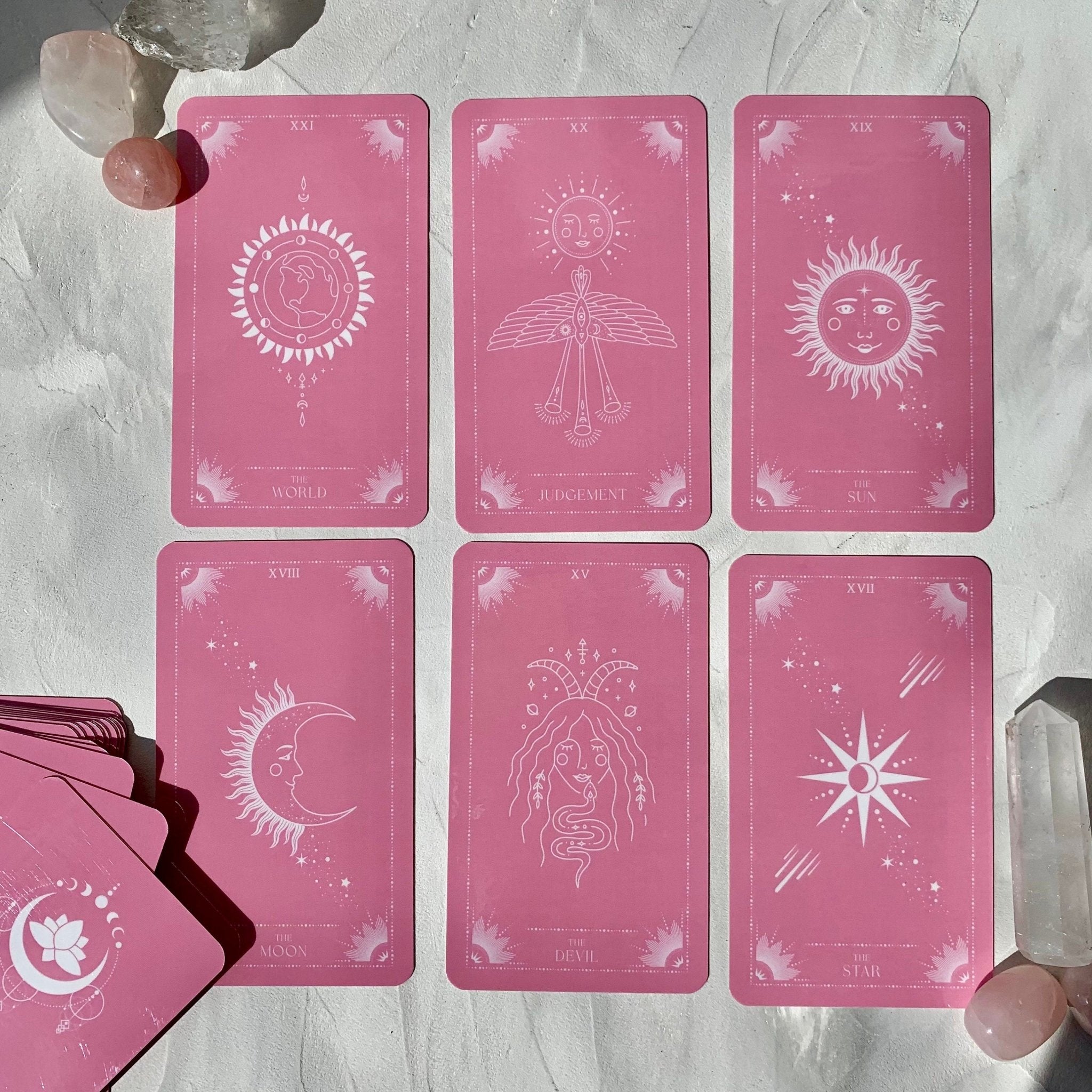 Enchanted Shadows Pink Moon Tarot Cards with Lamination