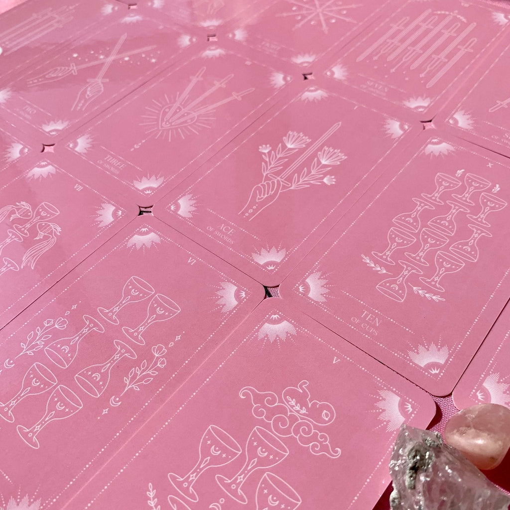 Enchanted Shadows Pink Moon Tarot Cards with Lamination