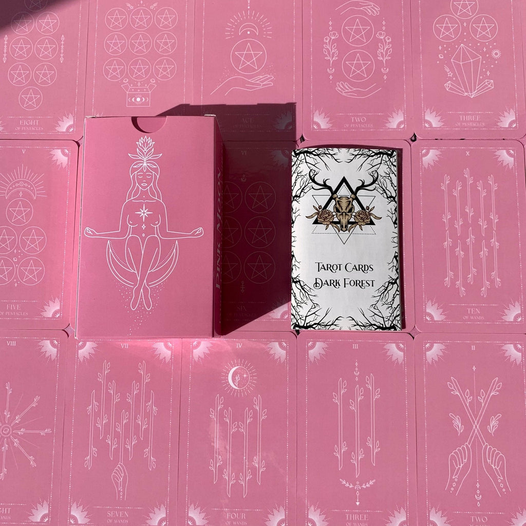 Enchanted Shadows Pink Moon Tarot Cards with Lamination