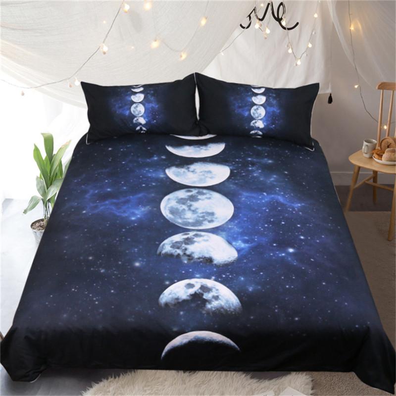 Moon Eclipse Changing Bedding Set Galaxy Printed