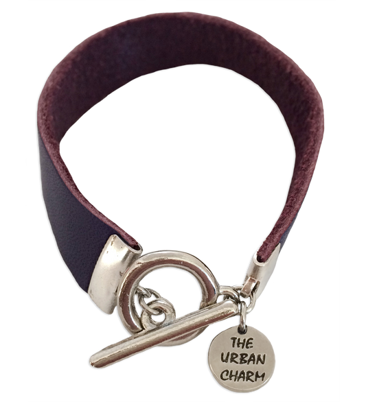 Purple Leather Color Band Bracelet