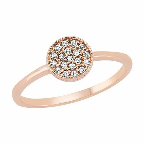 Simple Silver Round Circle Fashion Ring with Crystals