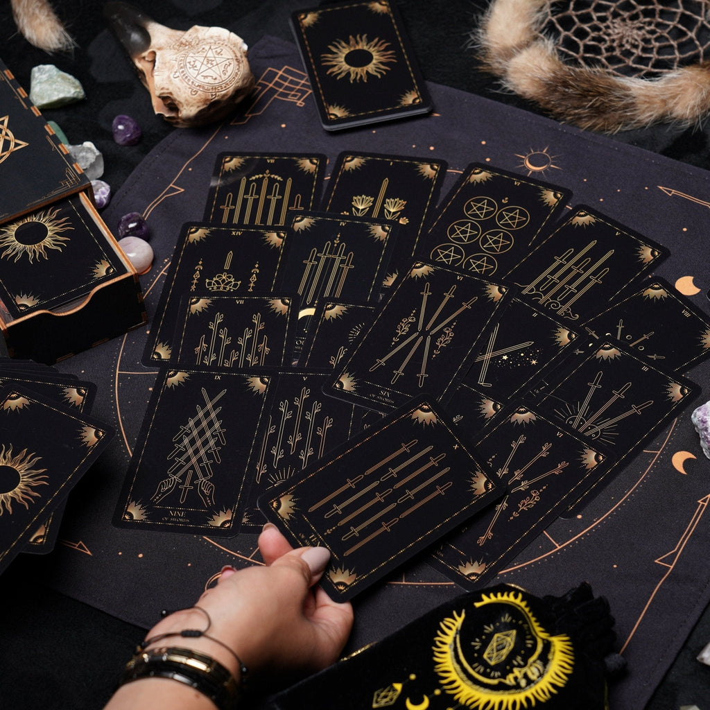 Sunlight Tarot Cards Enchanted Shadows Gold Arcana Deck