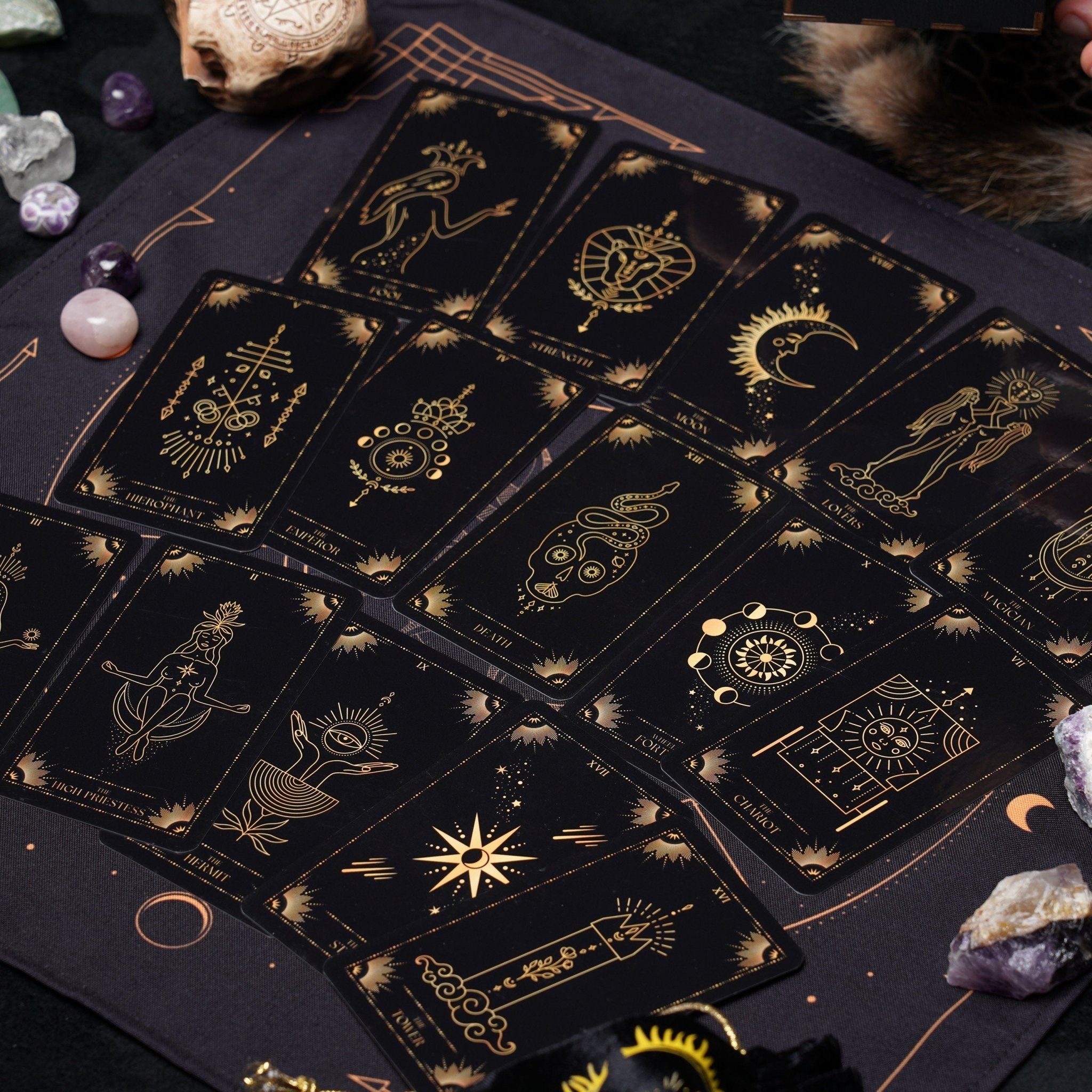 Sunlight Tarot Cards Enchanted Shadows Gold Arcana Deck