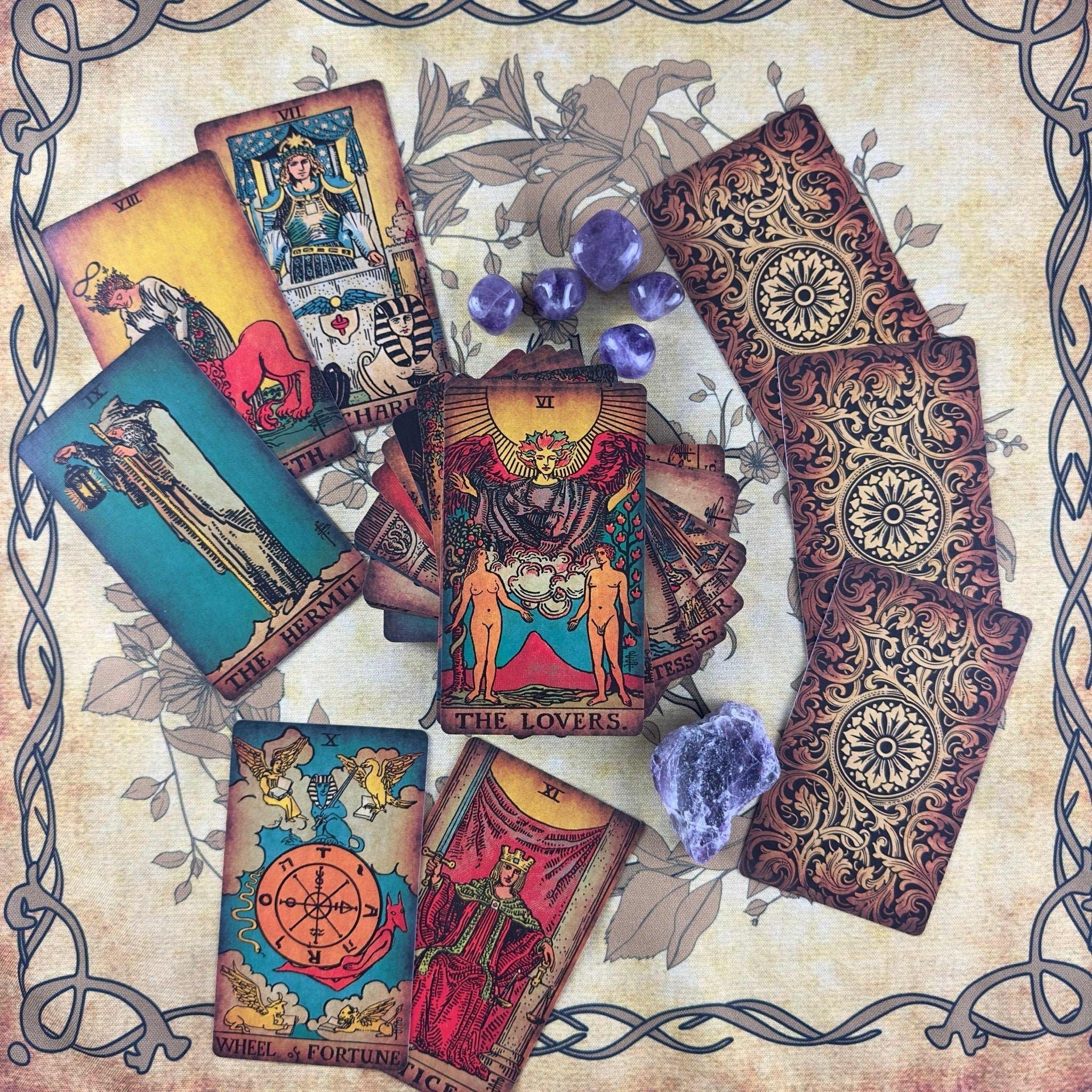 Tarot Borderless Vintage Deck Antiscratch Enchanted Shadows