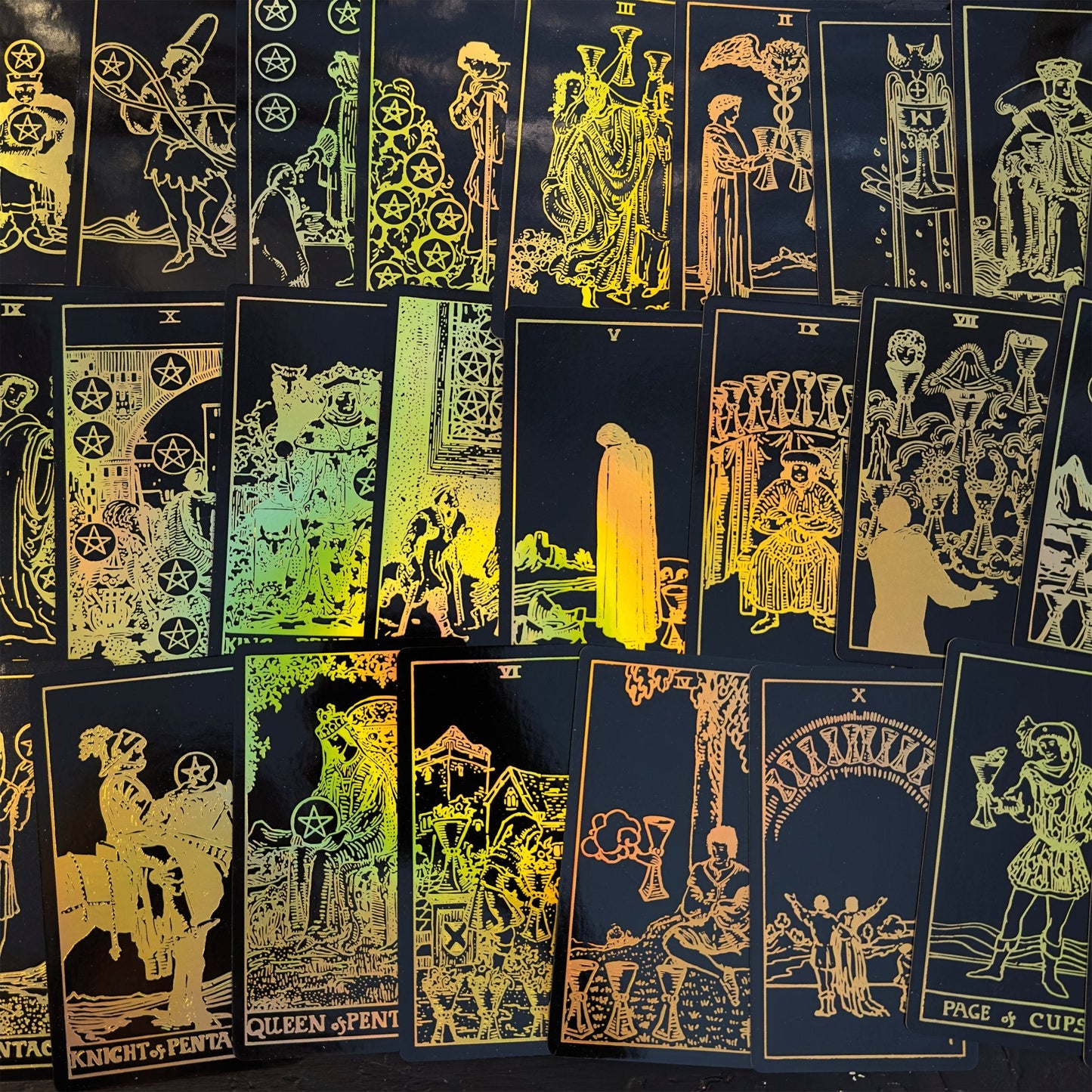 The Smith-Waite Tarotc Cards Gold Rainbow Foil