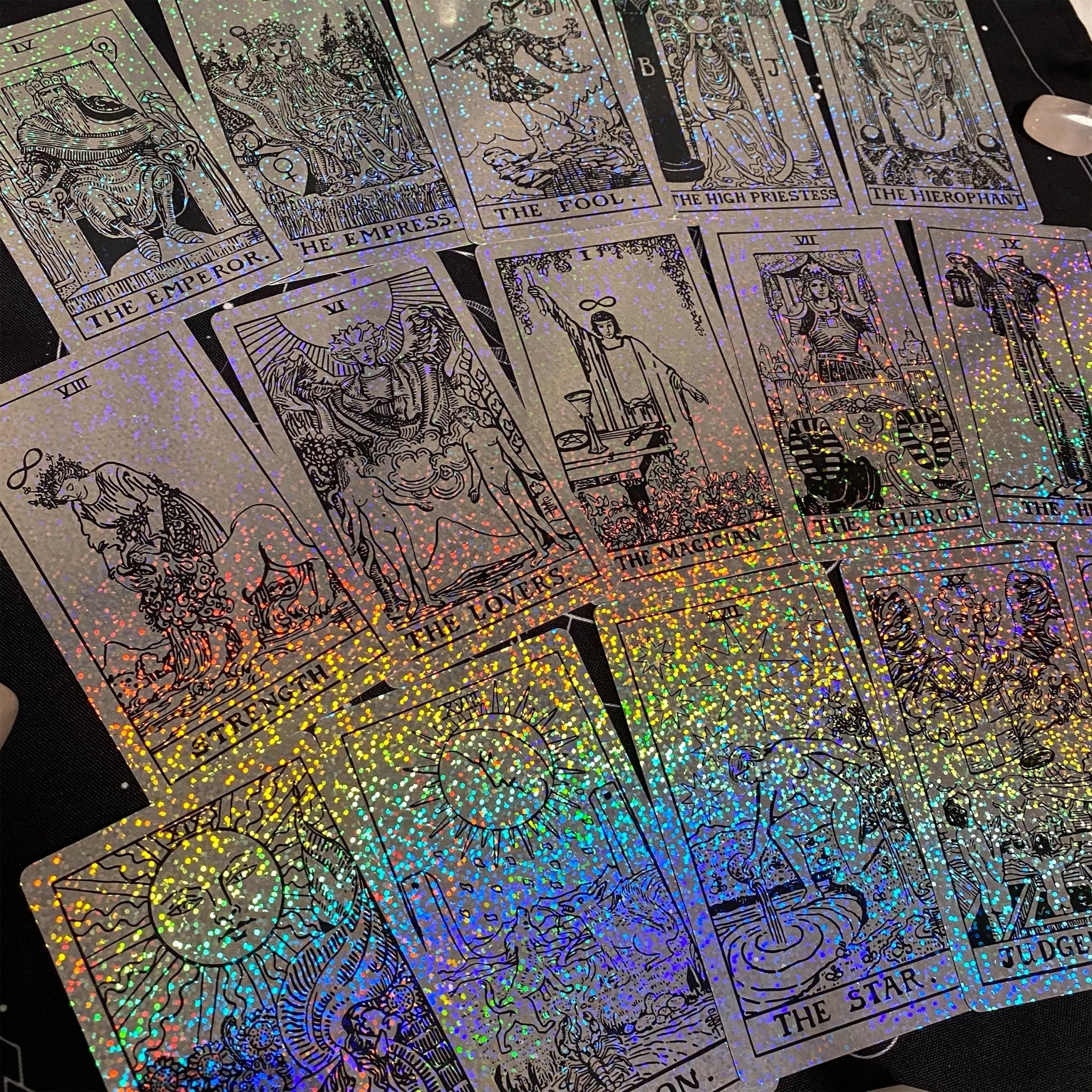 Enchanted Shadows Tarot Cards Holographic Crystal Foil