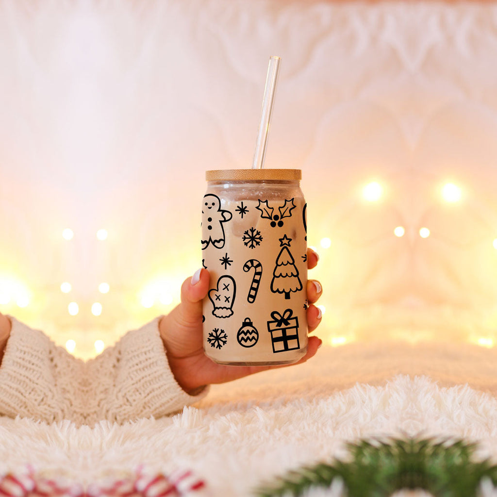 Vintage Christmas Can Cup 17oz Limited Edition For Retro Christmas Lovers Gothic Mystic Nostalgia