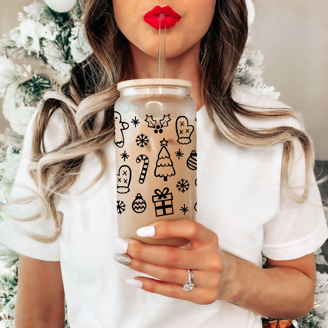 Vintage Christmas Can Cup 17oz Limited Edition For Retro Christmas Lovers Gothic Mystic Nostalgia