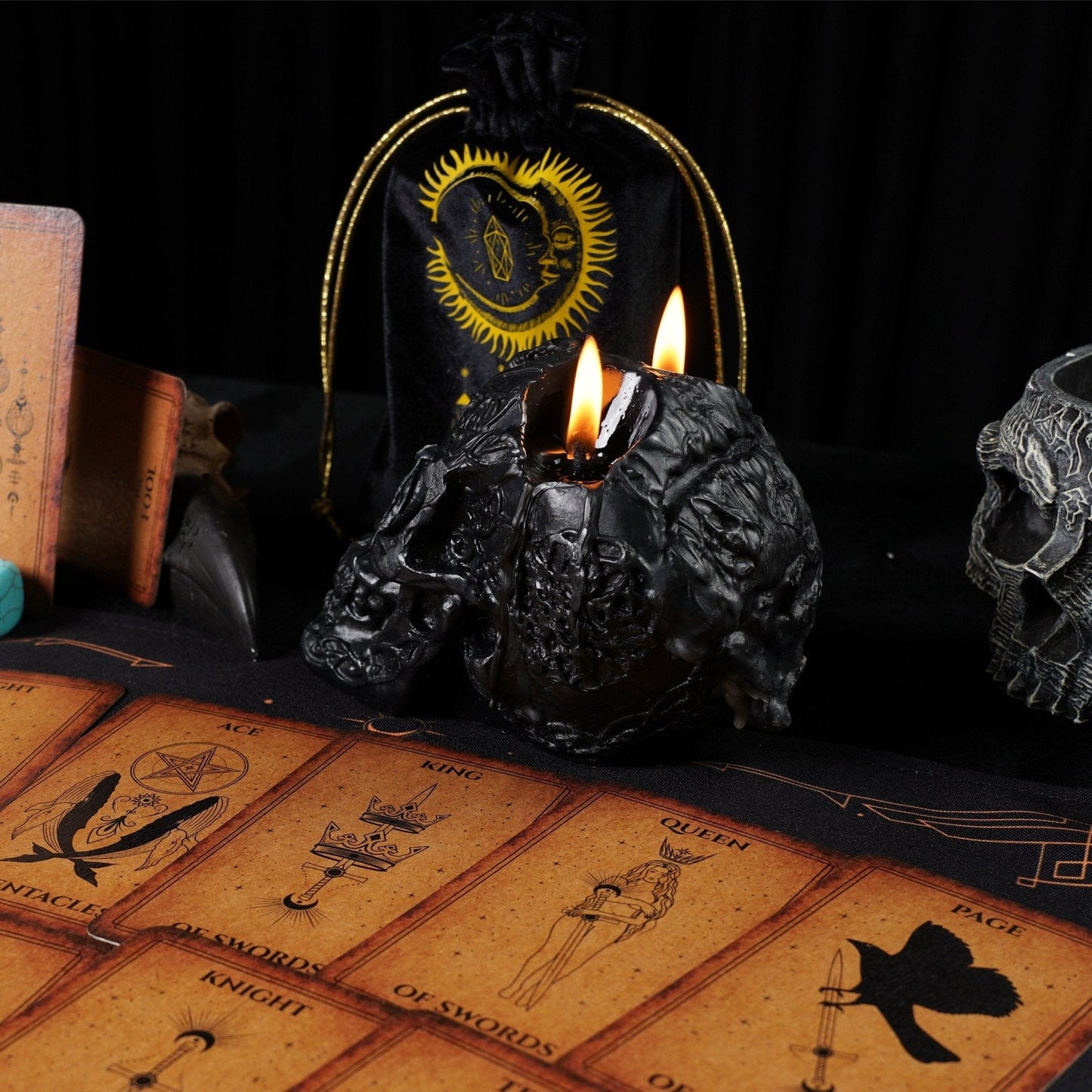 Velvet Tarot Cards Bag Black&Gold