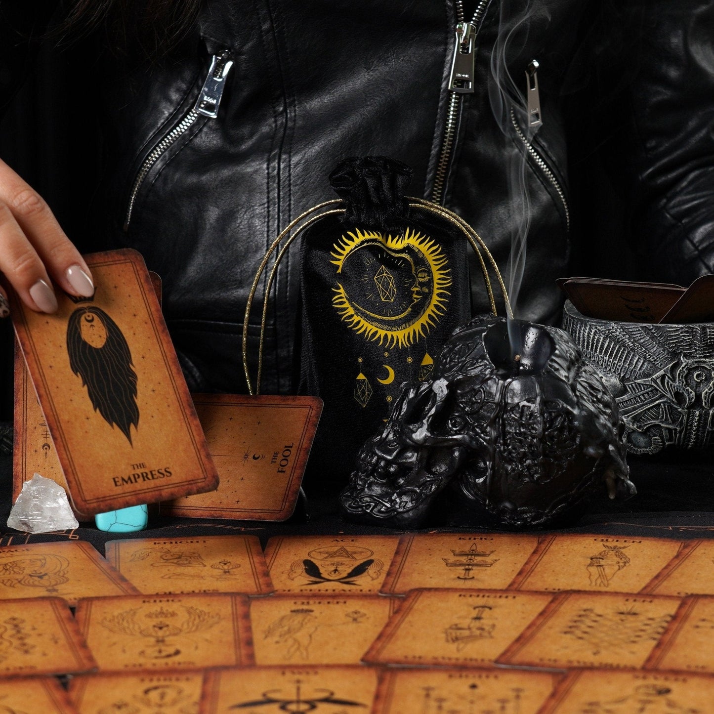 Velvet Tarot Cards Bag Black&Gold